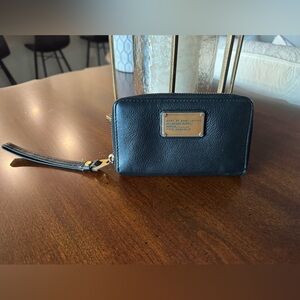 Black Leather Wristlet Wallet by Marc Jacobs